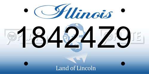 18424Z9 Illinois License Plate