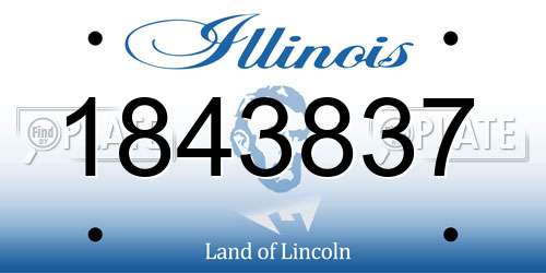 1843837 Illinois License Plate