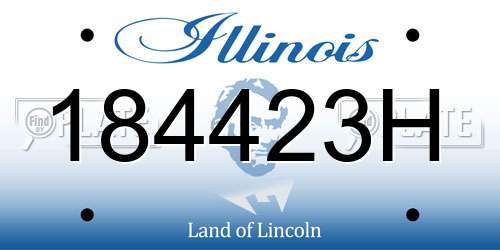 184423H Illinois License Plate