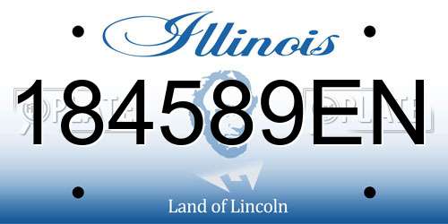 184589EN Illinois License Plate