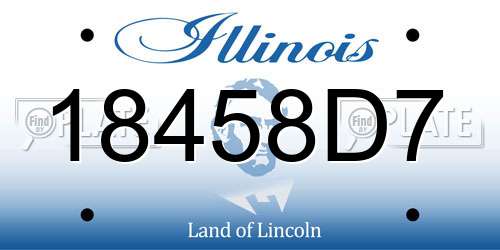 18458D7 Illinois License Plate