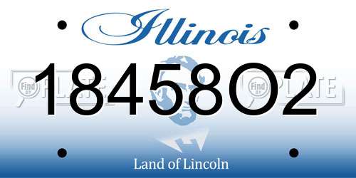 18458O2 Illinois License Plate