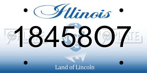 18458O7 Illinois License Plate