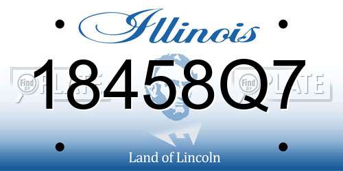 18458Q7 Illinois License Plate
