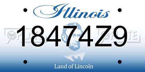 18474Z9 Illinois License Plate