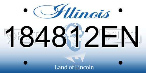 184812EN Illinois License Plate