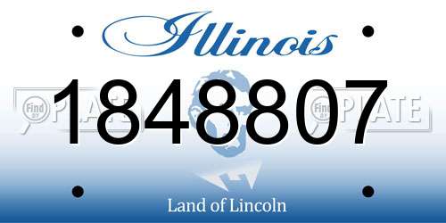 1848807 Illinois License Plate