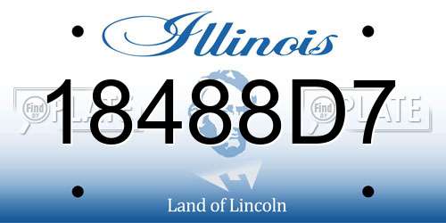 18488D7 Illinois License Plate