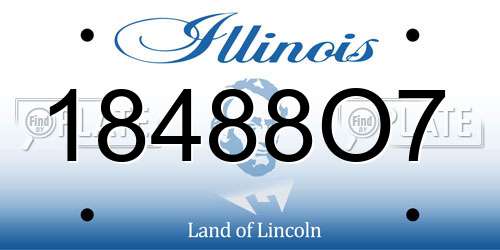 18488O7 Illinois License Plate