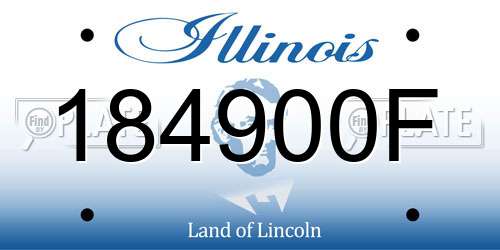 184900F Illinois License Plate