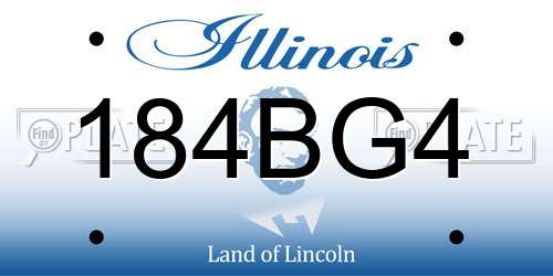 184BG4 Illinois License Plate
