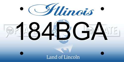 184BGA Illinois License Plate
