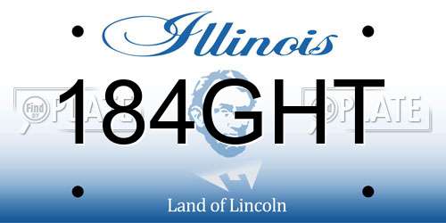 184GHT Illinois License Plate