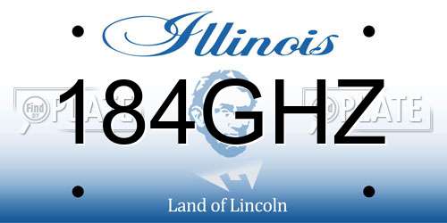 184GHZ Illinois License Plate