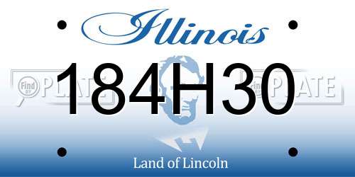 184H30 Illinois License Plate