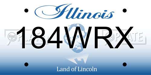 184WRX Illinois License Plate