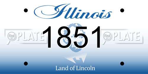 1851 Illinois License Plate