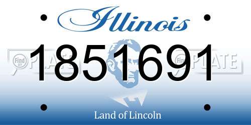 1851691 Illinois License Plate