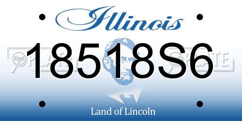 18518S6 Illinois License Plate