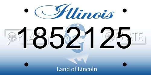 1852125 Illinois License Plate