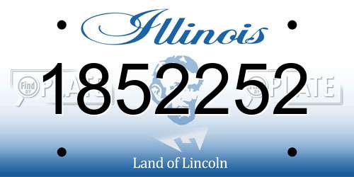 1852252 Illinois License Plate