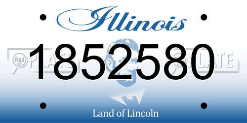 1852580 Illinois License Plate