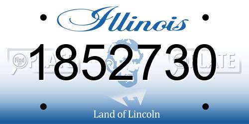 1852730 Illinois License Plate