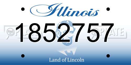 1852757 Illinois License Plate