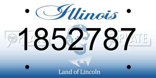 1852787 Illinois License Plate
