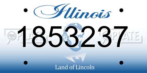 1853237 Illinois License Plate