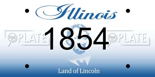 1854 Illinois License Plate
