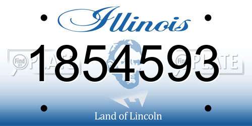 1854593 Illinois License Plate