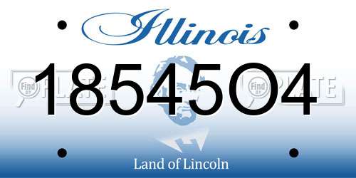 18545O4 Illinois License Plate