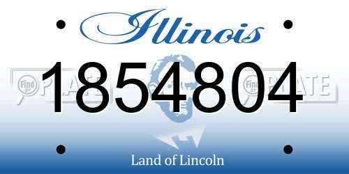 1854804 Illinois License Plate