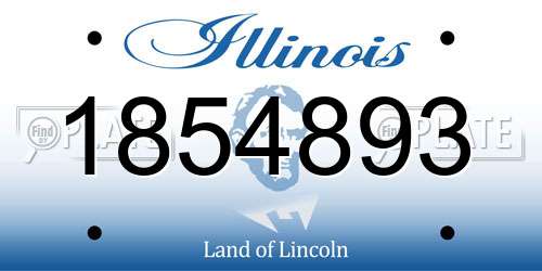 1854893 Illinois License Plate