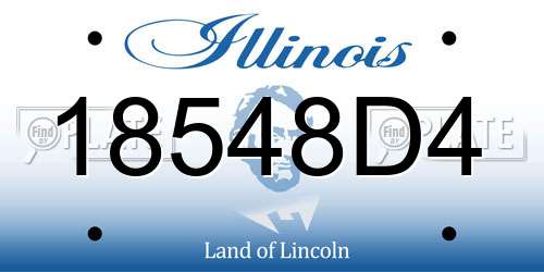 18548D4 Illinois License Plate