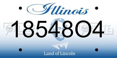 18548O4 Illinois License Plate