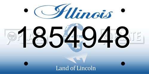 1854948 Illinois License Plate