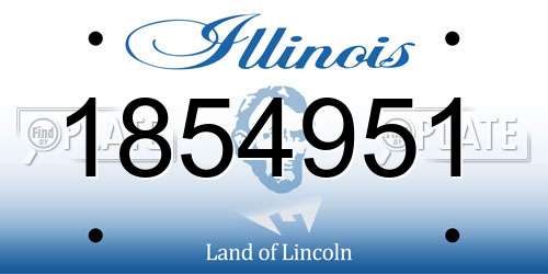 1854951 Illinois License Plate