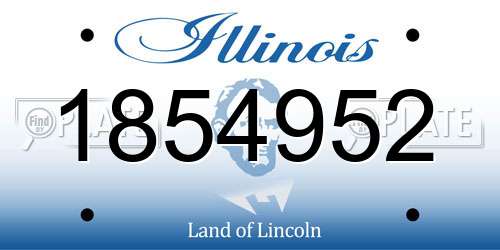1854952 Illinois License Plate