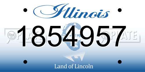 1854957 Illinois License Plate