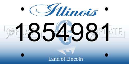 1854981 Illinois License Plate