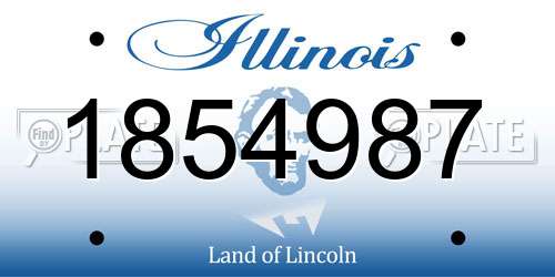 1854987 Illinois License Plate