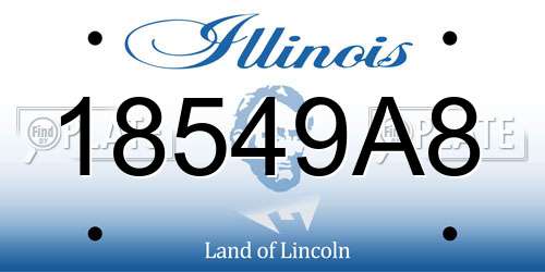 18549A8 Illinois License Plate