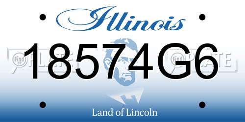 18574G6 Illinois License Plate