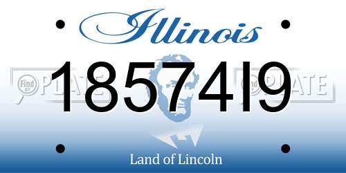 18574I9 Illinois License Plate