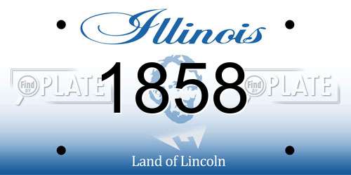 1858 Illinois License Plate