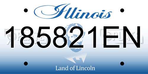 185821EN Illinois License Plate