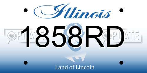 1858RD Illinois License Plate