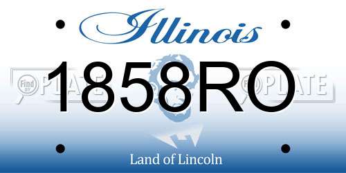 1858RO Illinois License Plate